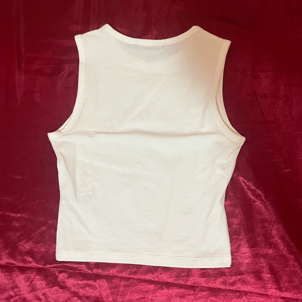 Forever21 White Rhinestone Tank XS - Picture 2 of 2
